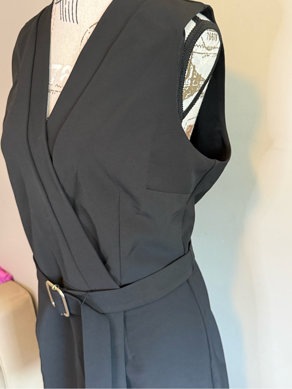 NEW - Cato Black Sleeveless Wrap Dress with Belt - Size 16 - Picture 6 of 7